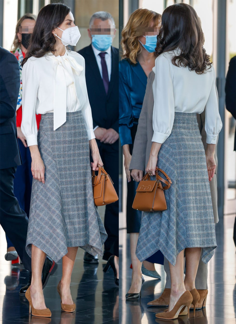 la esposa de felipe vi con su falda favorita