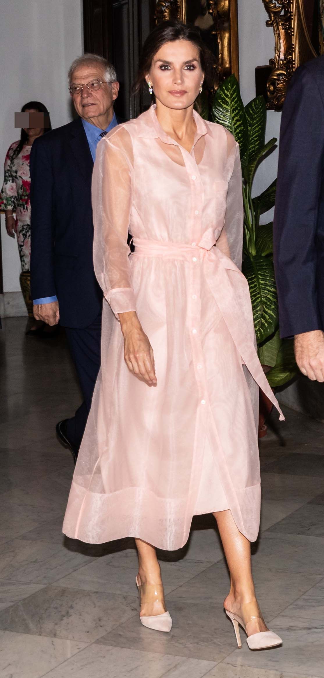 Letizia estrena un vestido de Maje en una cena en Cuba