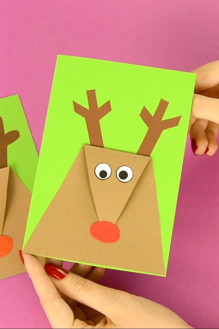 diy christmas reindeer card idea for kids
