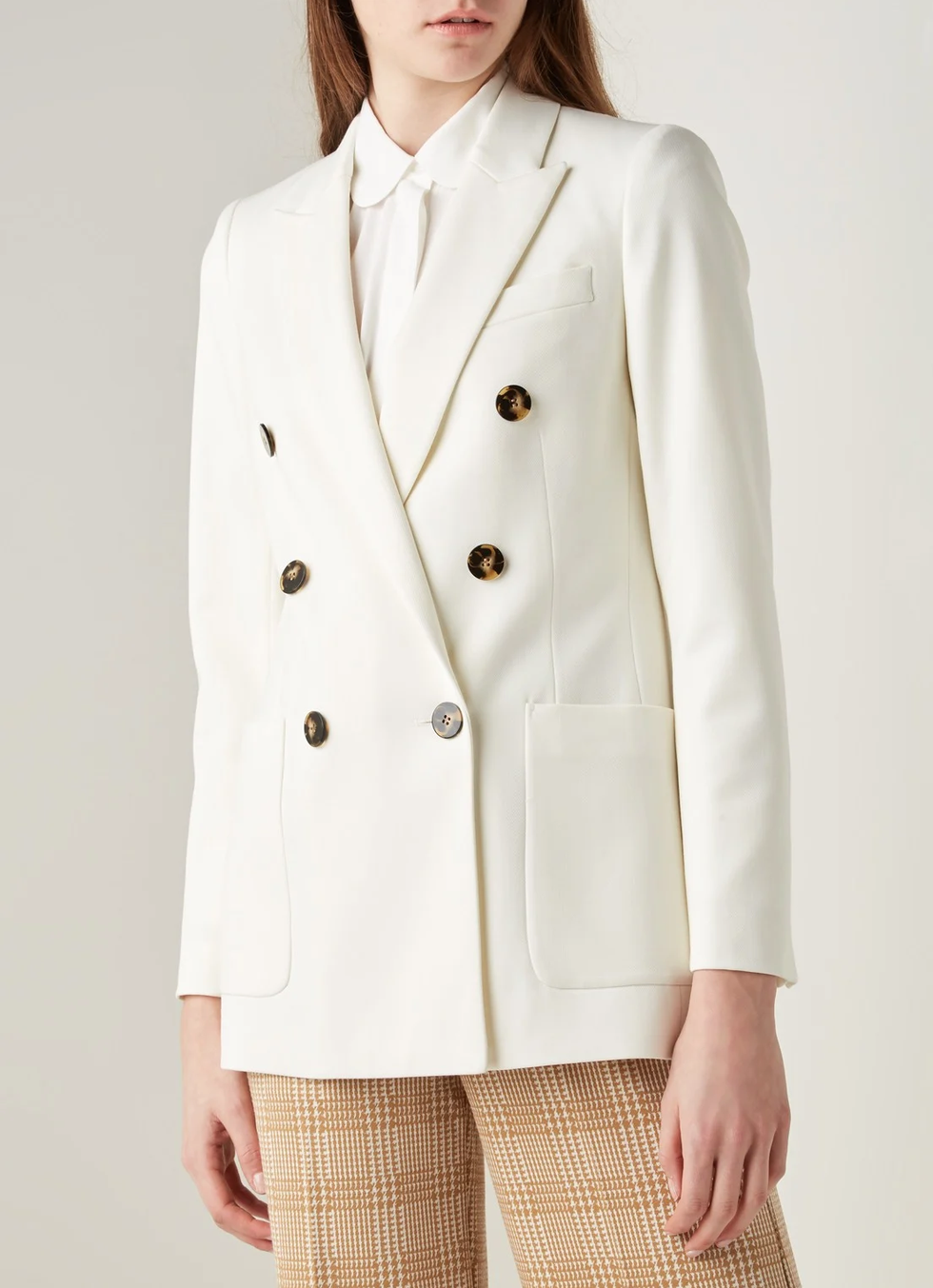 reiss double breasted witte blazer