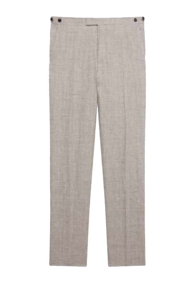 Mens Pleated Linen Pants Classic Casual Business Straight Legs Dress  Trousers | eBay