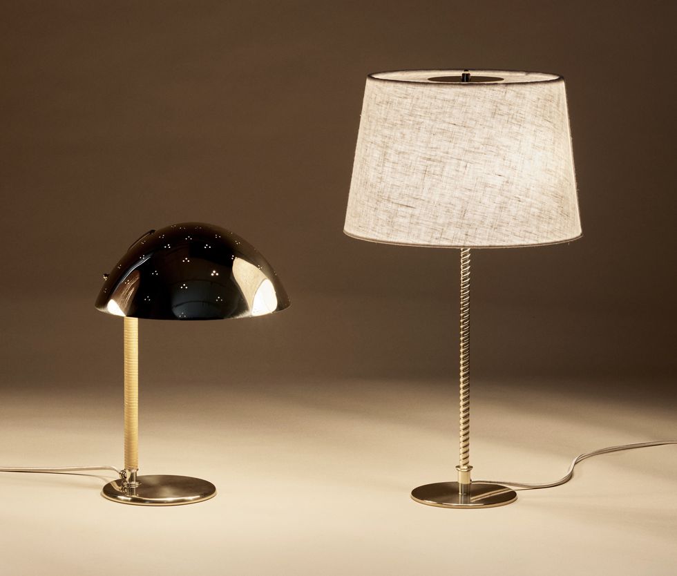 reissued ﻿tynell lights by gubi from ﻿left 9209 lamp and ﻿9205 lamp