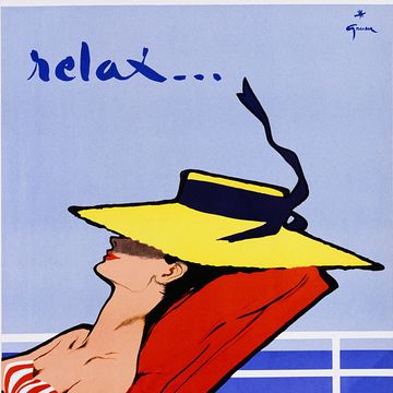 relax travel poster by rene gruau