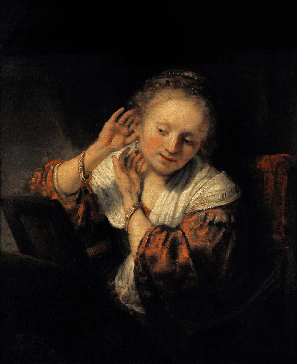 rembrant hermitageyoung woman with earrings