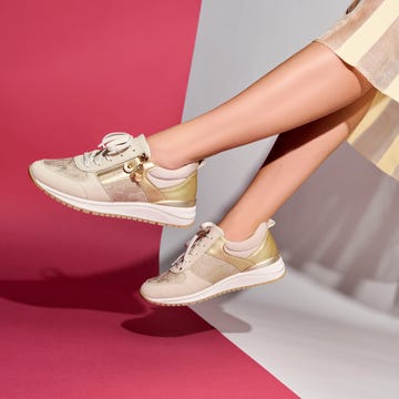 remonte x elle shoe collection gold trainer