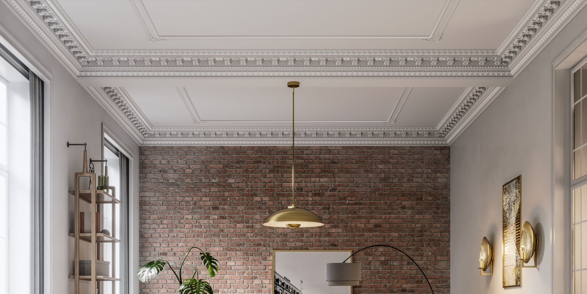 brick wallpaper apartment