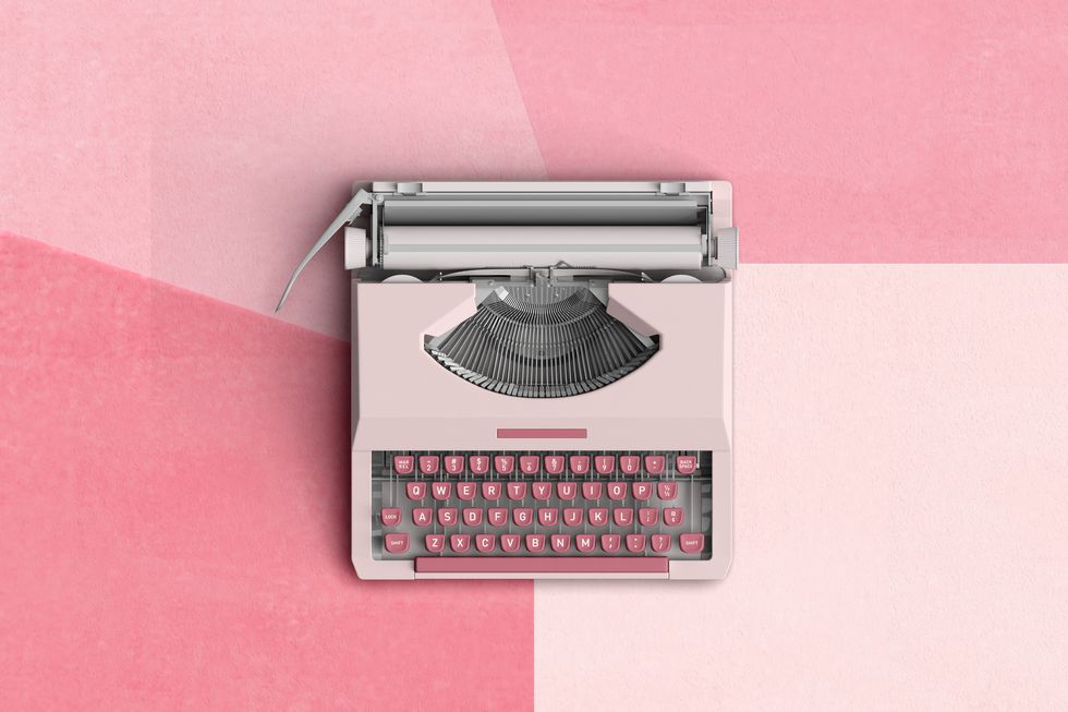 maquina de escribir rosa