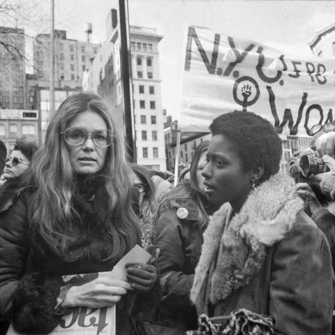 Women's Activists and Marchers Going Through Manhattan