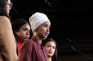 Congresswomen Ocasio-Cortez, Tlaib, Omar, And Pressley Hold News Conference After President Trump Attacks Them On Twitter