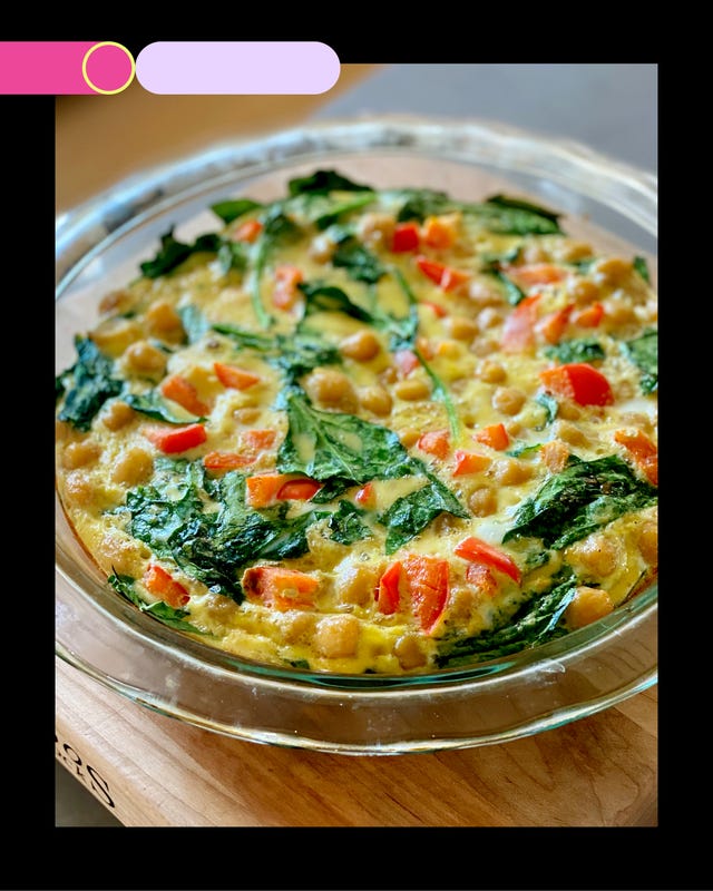 baked chickpea and spinach dish in a glass pie dish baked chickpea and spinach dish in a glass pie dish