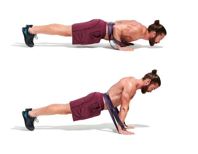 resistance band press up