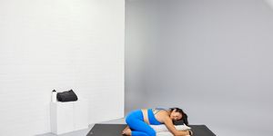 restorative yoga poses, supported child's pose