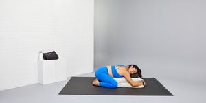 restorative yoga poses, supported child's pose