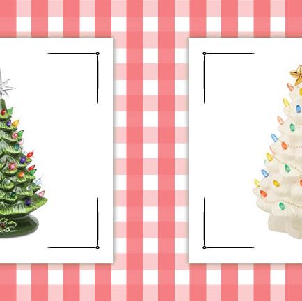 Vintage Style Ceramic Christmas Tree, Bisque