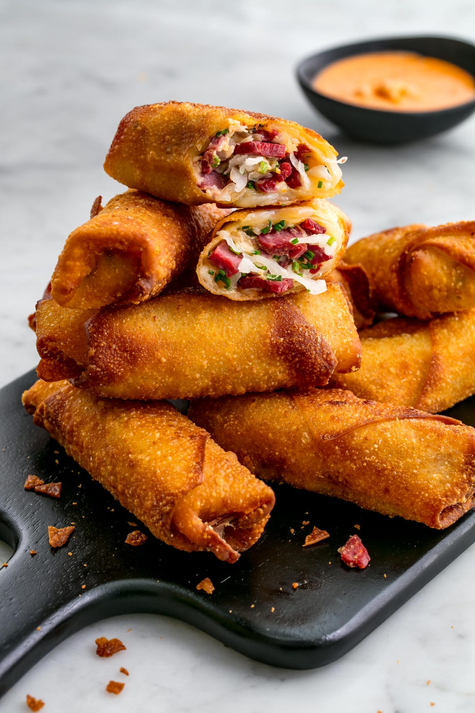 reuben egg rolls