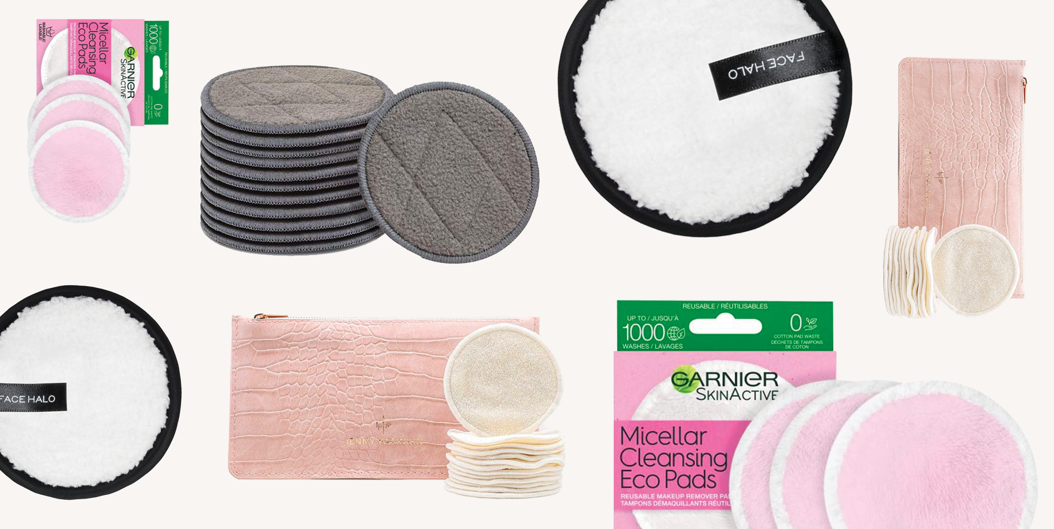 20 Piece Women Makeup Remover Pads Washable Rounds Clean Facial 3 Layers  Cotton Reusable Demaquillant Lavable with 100% Mash Bag