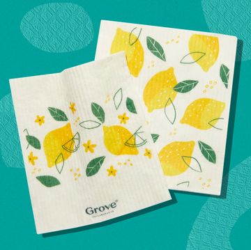 set of 2 lemon print reusable paper towels