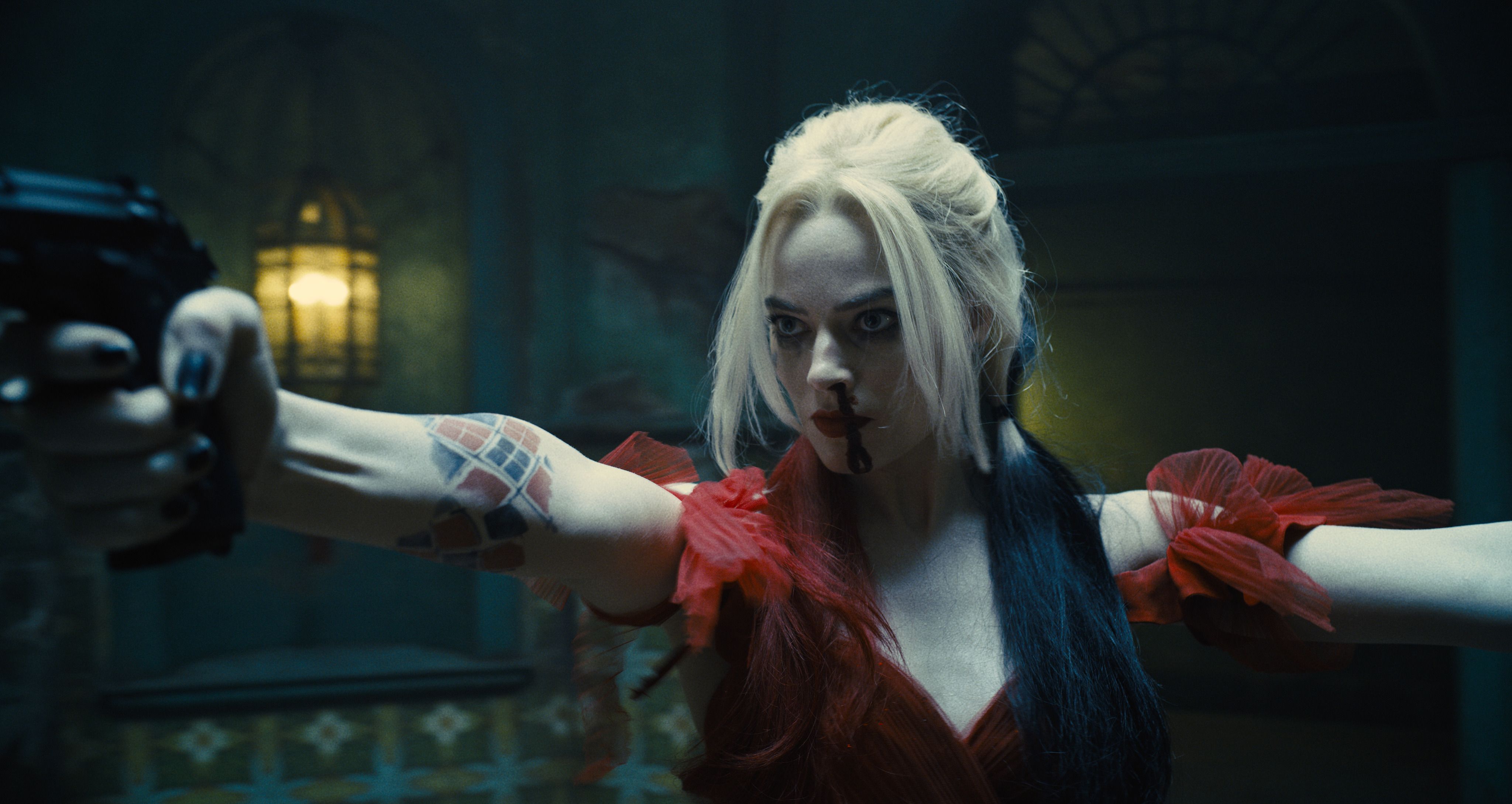 Get a detailed look at Margot Robbies Harley Quinn tattoos for Suicide  Squad  Batman News