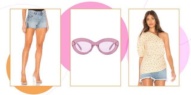 Eyewear, Clothing, White, Glasses, Pink, Sunglasses, Jeans, Fashion, Denim, Shorts, 