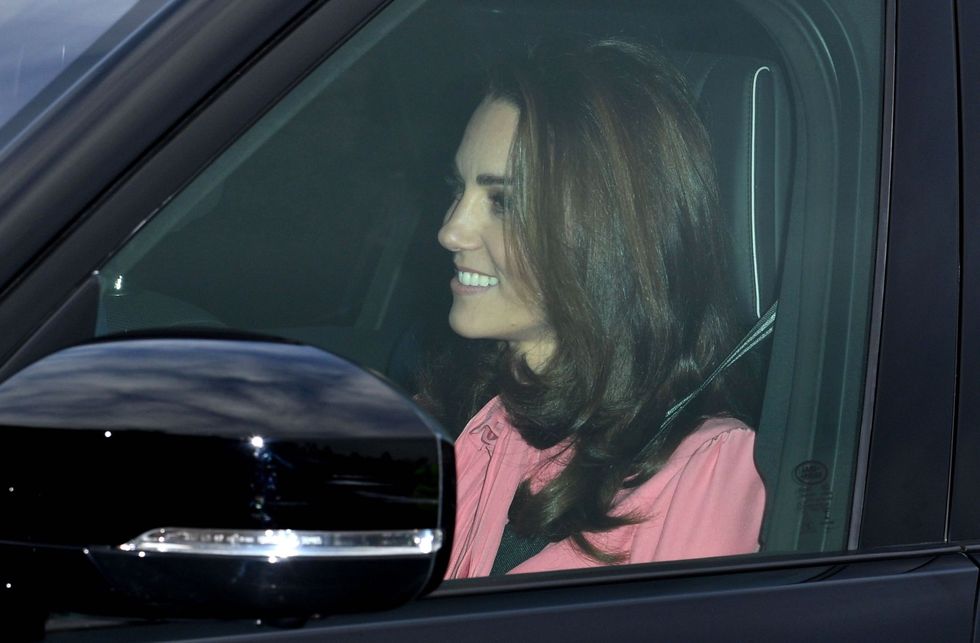 Kate Middleton pink dress Royal Family Christmas Lunch at Buckingham Palace