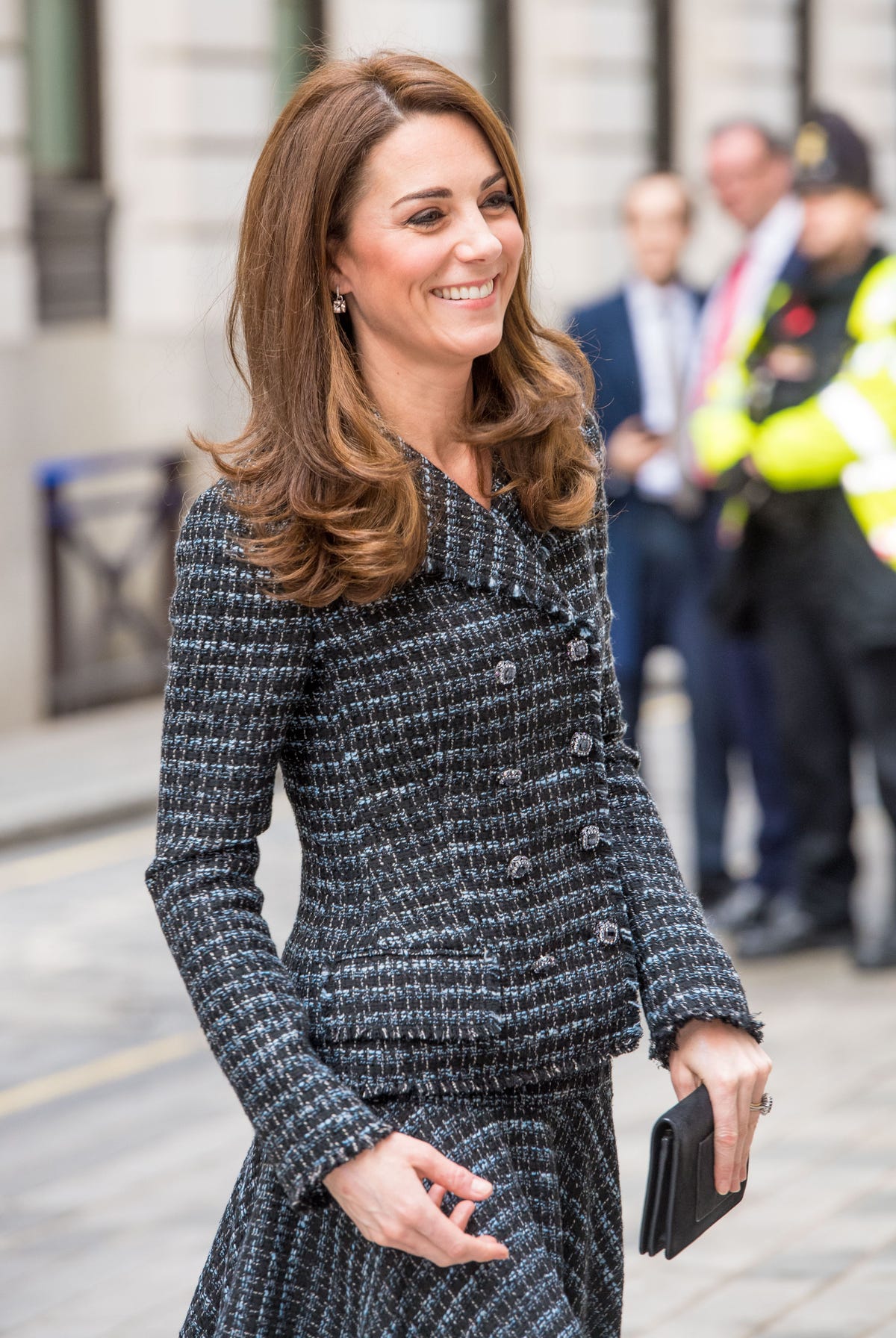 Kate Middleton Steps Out In A Cute Black Tweed Skirt Suit