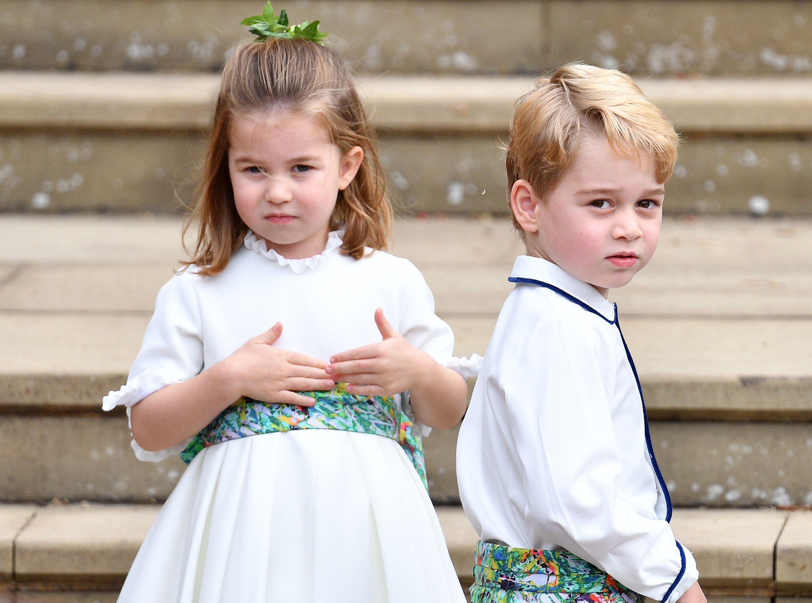 Prince George and Princess Charlotte look adorable as page boy and