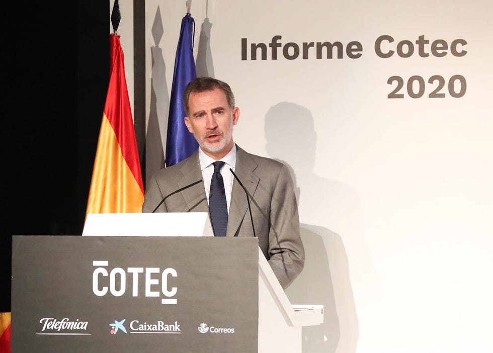 el rey felipe vi da un discurso en la presentación del 'informe cotec 2020'