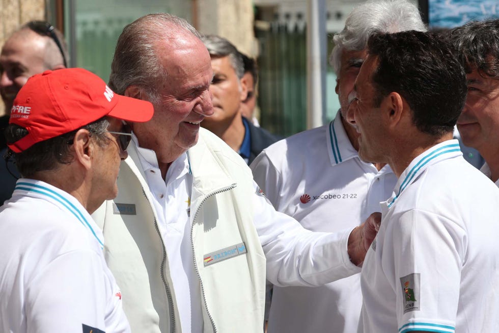 king juan carlos i arriving sanxenxo sportsport in sanxenxo on friday, 20 may 2022