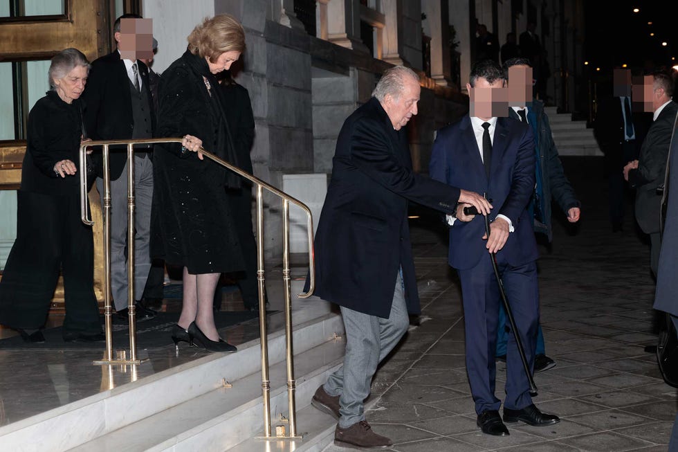 los reyes eméritos en el funeral de constantino de grecia
