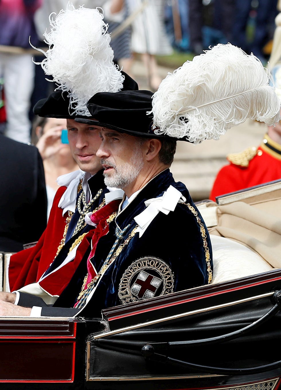 Reyes de España y Duques de Cambridge desfile Orden de la Jarretera