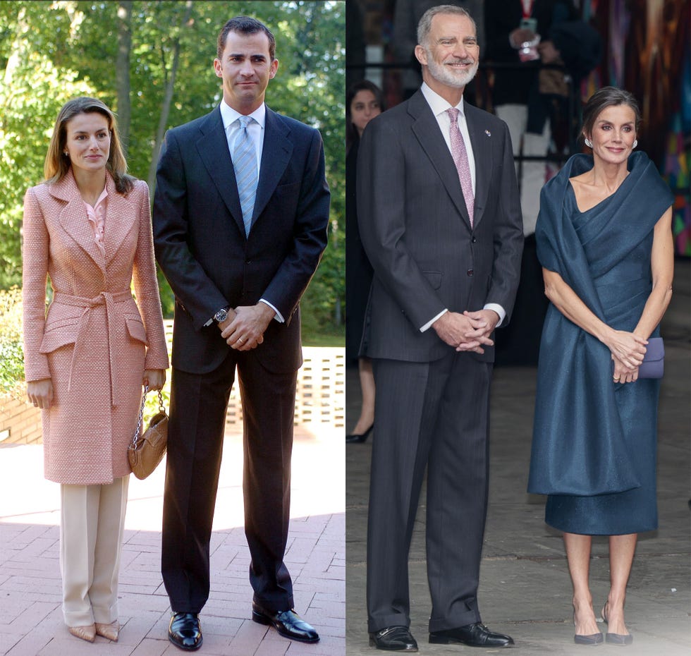 felipe y letizia en una comparativa de 2004 y 2024