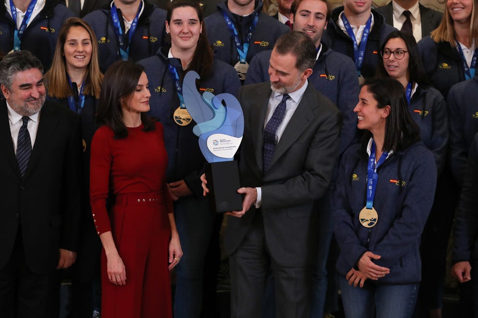 Selección de Waterpolo, reina Letizia, rey Felipe, reyes, reyes de España, Los Reyes Felipe y Letizia reciben a la Selección de Waterpolo española en el Palacio de la Zarzuela