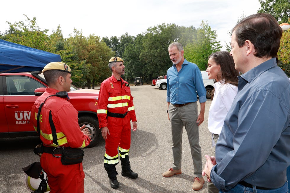 El emotivo gesto de los Reyes Felipe VI y Letizia en su visita a las zonas  afectadas por los incendios en Castilla y León