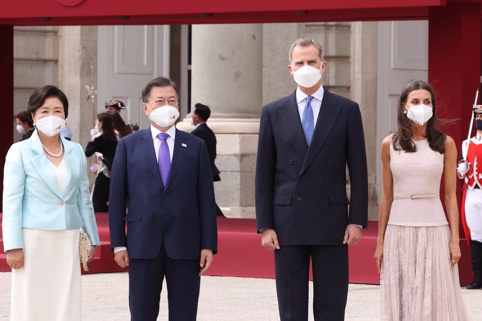 los reyes y el presidente de la república de corea y su mujer