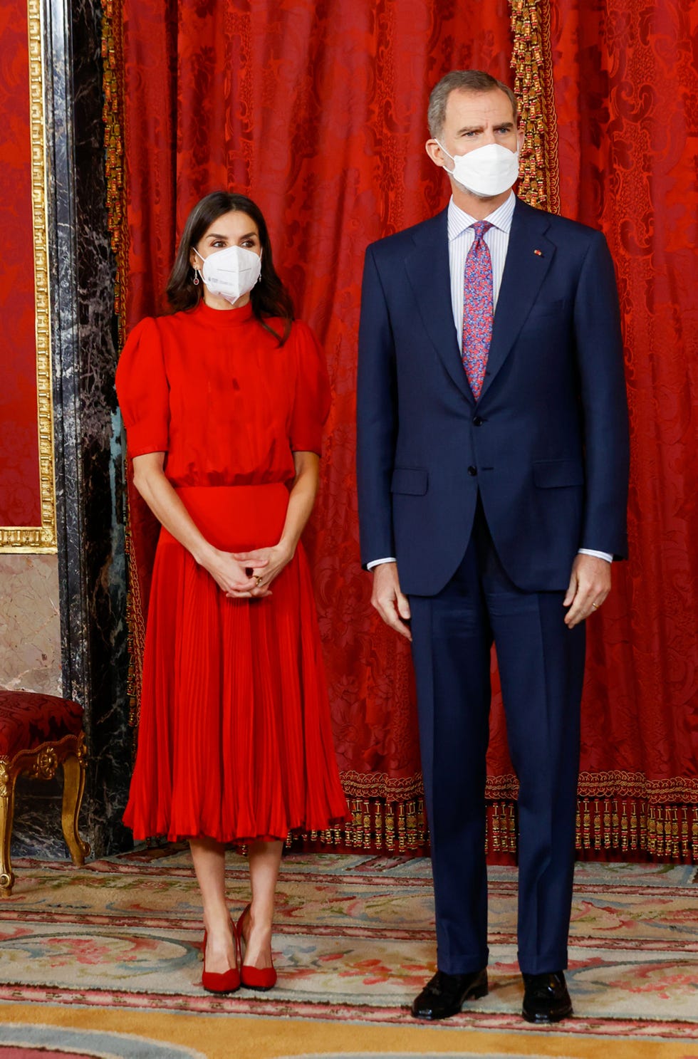 los monarcas en el almuerzo al presidente de costa rica y su esposa en madrid