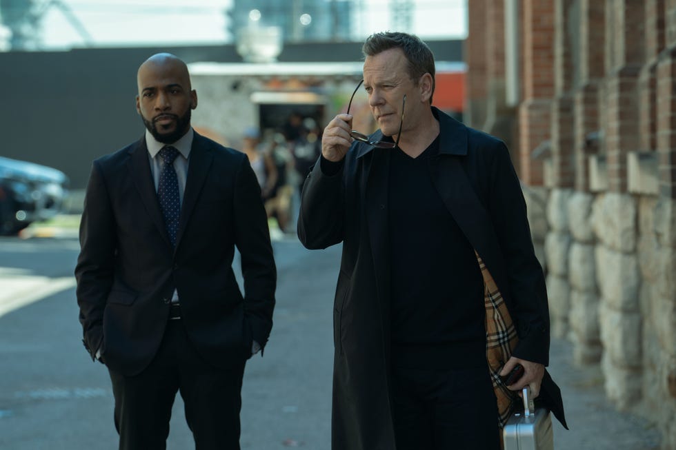 kiefer sutherland as john weir of the paramount+ series rabbit hole. photo cr: marni grossman/paramount+ © 2022 viacom international inc. all rights reserved.