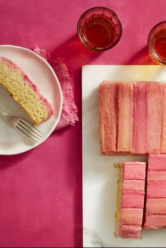 birthday cake recipes  rhubarb and almond cake