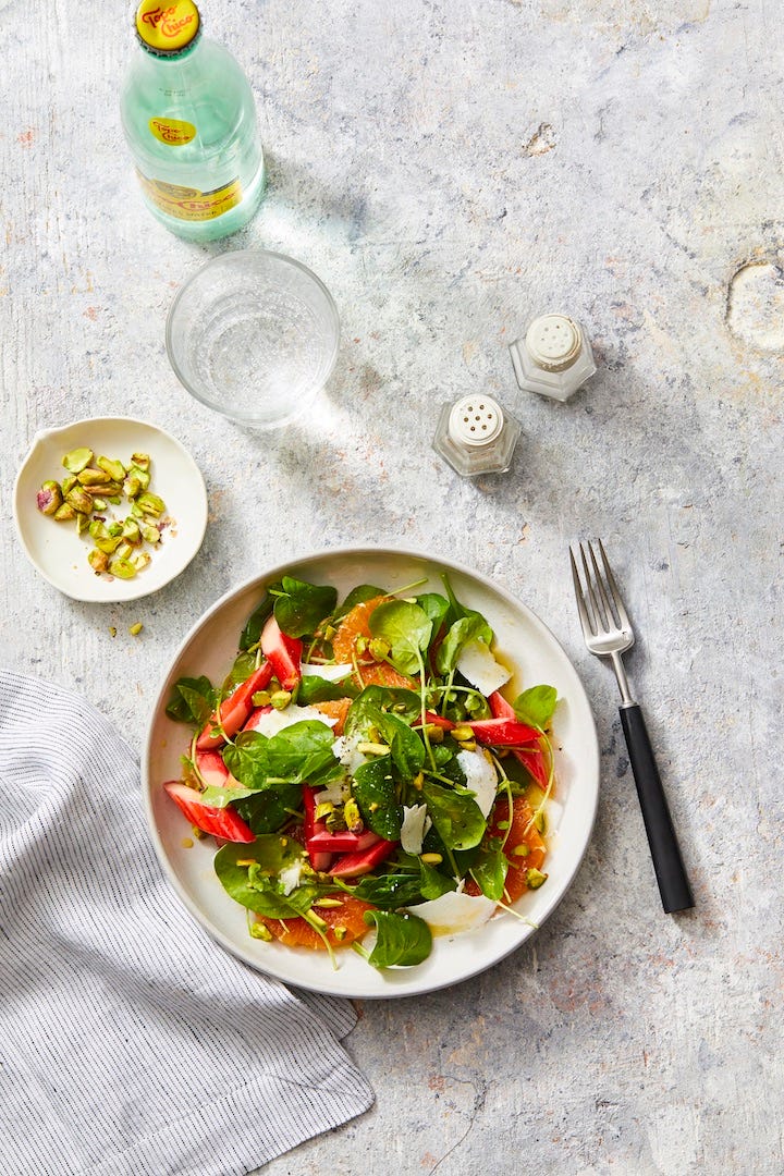 Individual Salad Cups with Rhubarb Vinaigrette • The View from Great Island