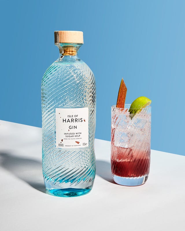 rhubarb lime rickey cocktail