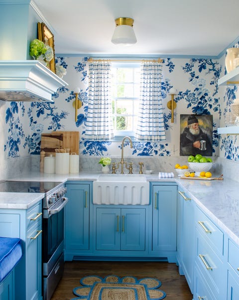 blue kitchen