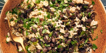 rice and beans with cilantro