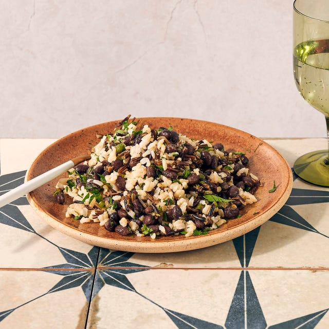 rice and beans with cilantro