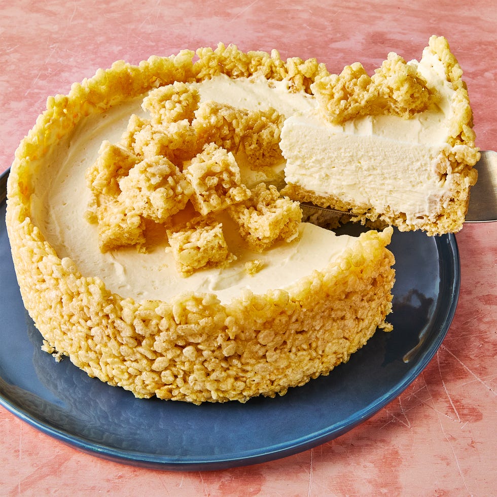 cheesecake with a rice krispie crust