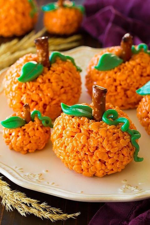 pumpkin rice krispie treats kids crafts halloween
