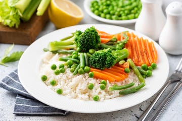 rice with steamed vegetables