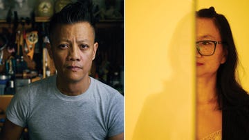 artist richard streitmatter tran, quynh pham, director of galerie quynh, ho chi minh city