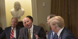 12 april 2018  washington dc  nebraska governor pete ricketts speaks during a meeting on trade with governors and members of congress at the white house photo credit chris kleponissipa usa