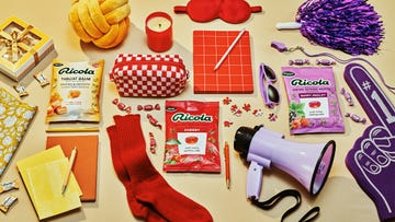 ricola, a table full of items