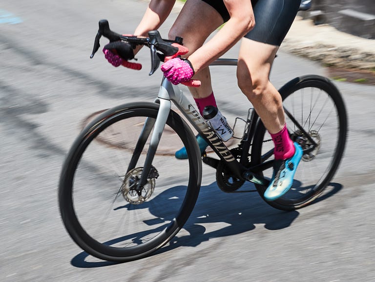 a person riding a bicycle