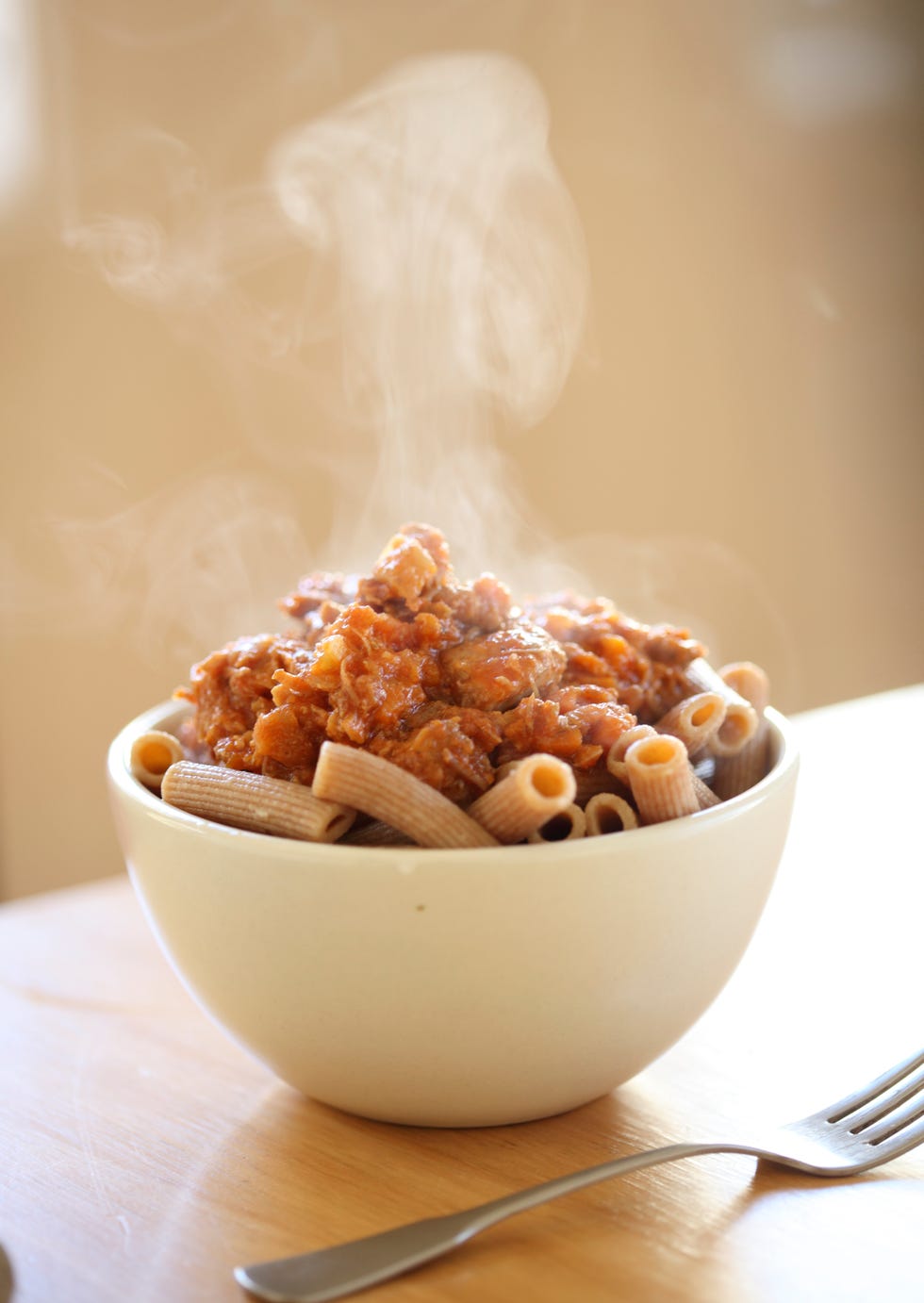Rigatoni pasta with pork ragu